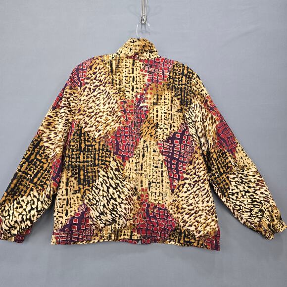 Koret Sport Brown Jacket Y2k Animal Camo Print Long Sleeves Full Zip Women's L - Picture 3 of 9